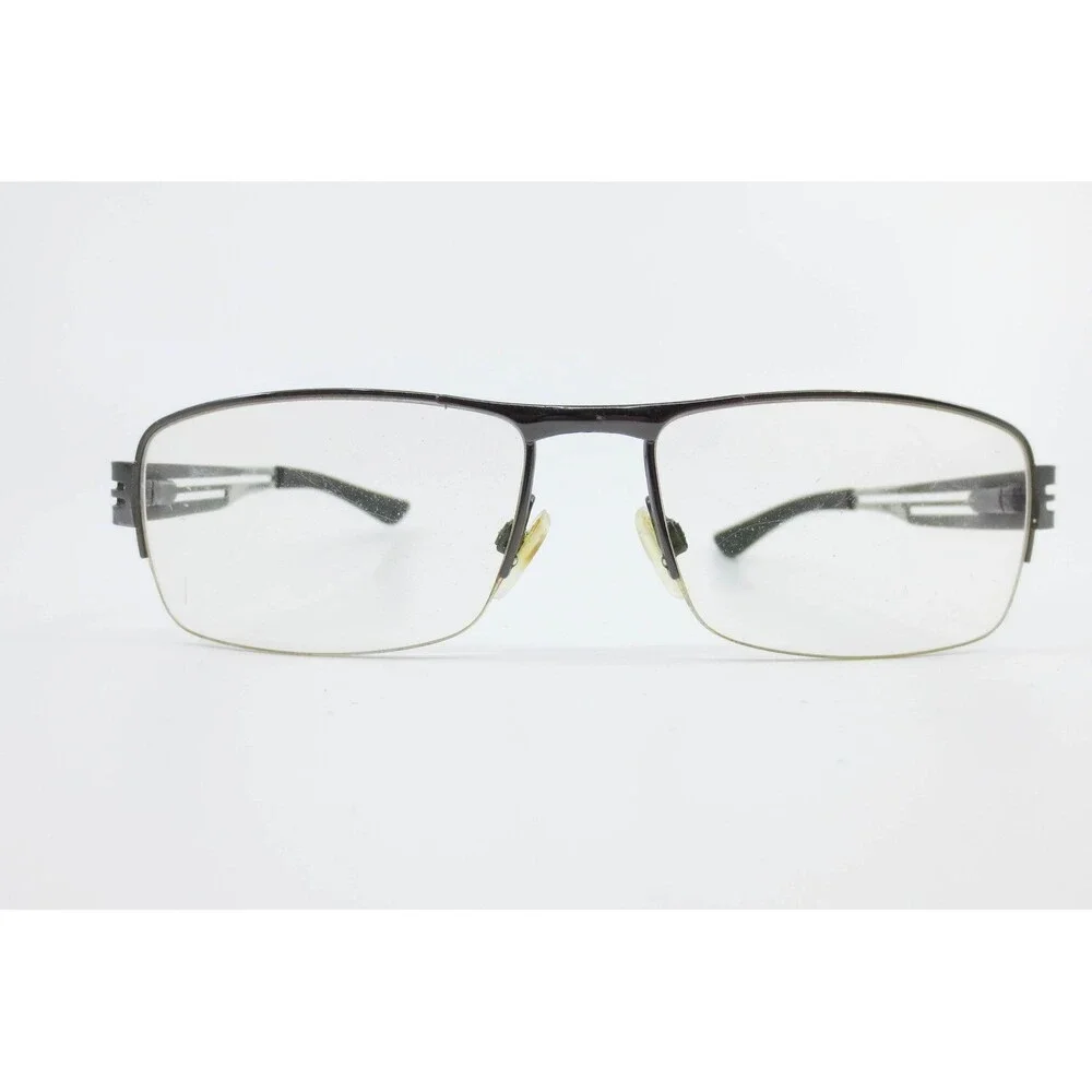 Shaquille O'Neal Mens Eyeglass Frames Gunmetal Semi Rimless Rectangular